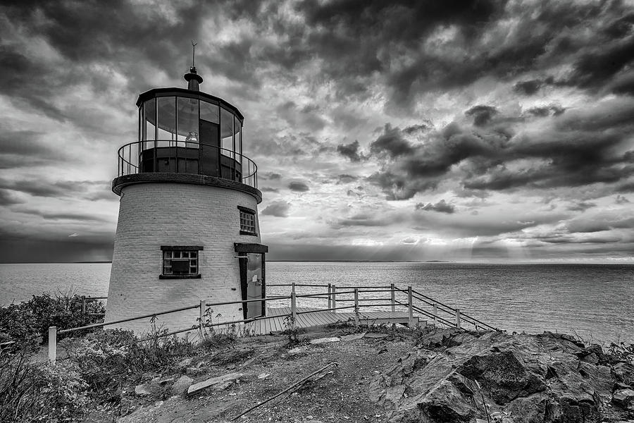Black And White Photograph - Autumn Morning at Owls Head Black and White by Rick Berk