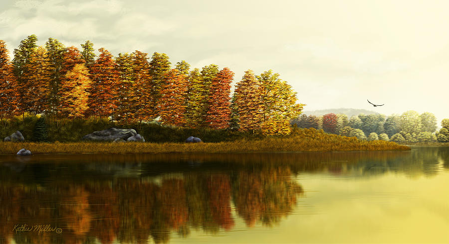 Autumn Morning Digital Art by Kathie Miller