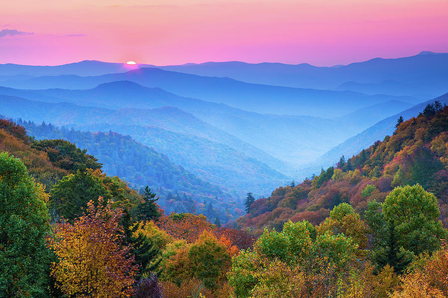 Autumn Mountain Sunrise Photograph by Kencanning