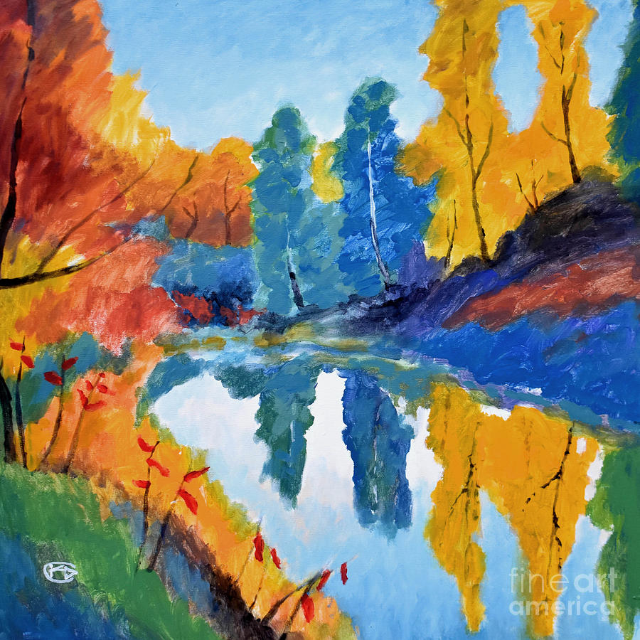 Autumn On The Pond Painting