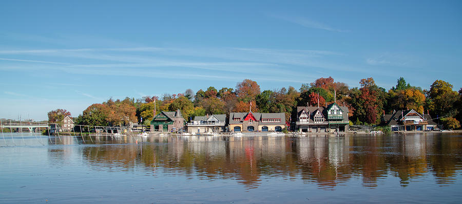 Autumn on the River - Boathouse Row Photograph by Bill Cannon