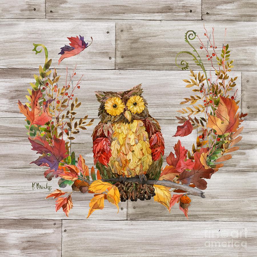 Owl Painting - Autumn Owl by Paul Brent