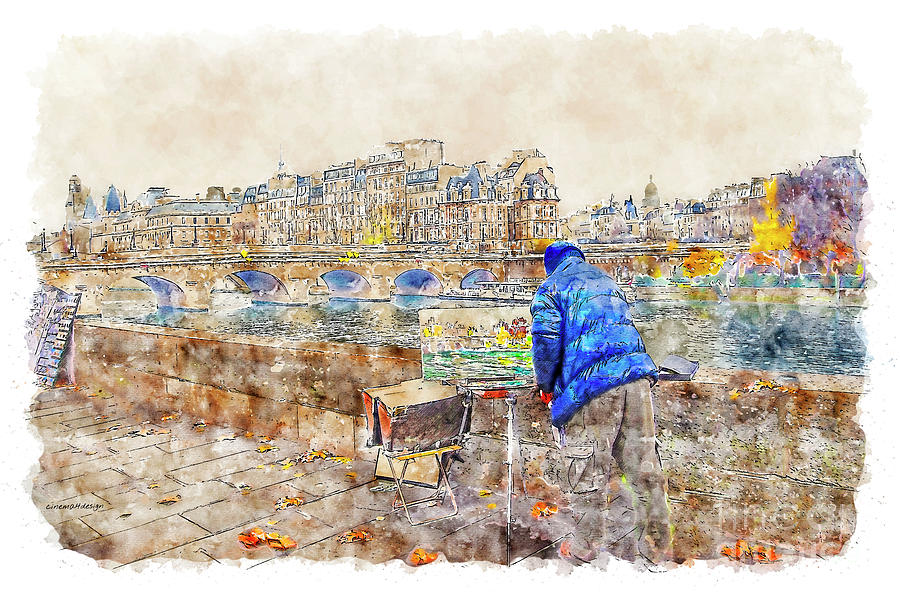 Autumn Paris Painting by Konstantin Sevostyanov