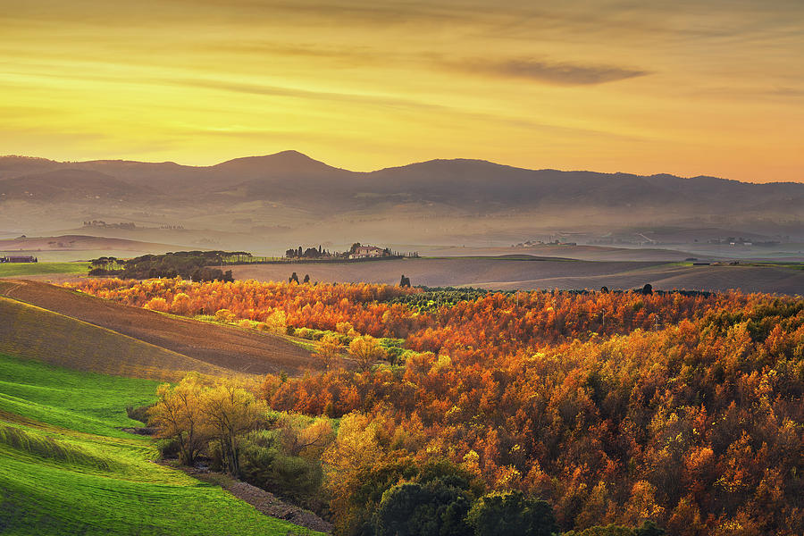 Autumn panorama in Tuscany Photograph by Stefano Orazzini