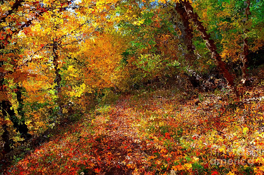 Autumn Path in Van Gogh Style by Christopher Shellhammer Autumn Path in Van Gogh Style by Christopher Shellhammer