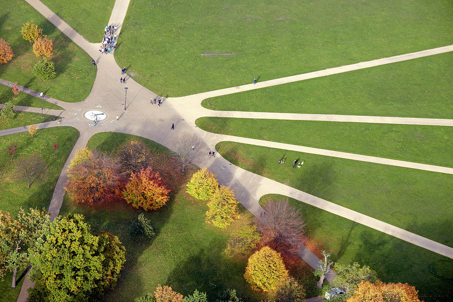 Autumn Paths In Hyde Park, Aerial View Photograph by Andrew Holt
