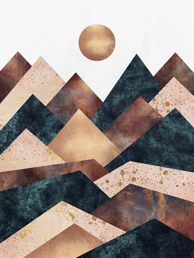 Mountain Digital Art - Autumn Peaks by Elisabeth Fredriksson