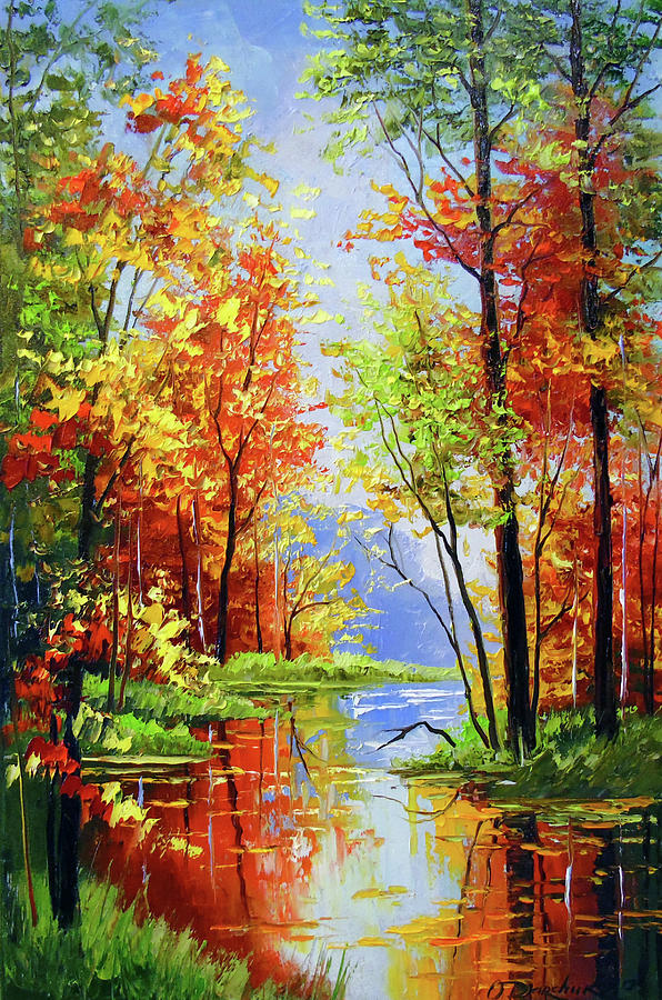 Autumn pond Painting by Olha Darchuk | Fine Art America