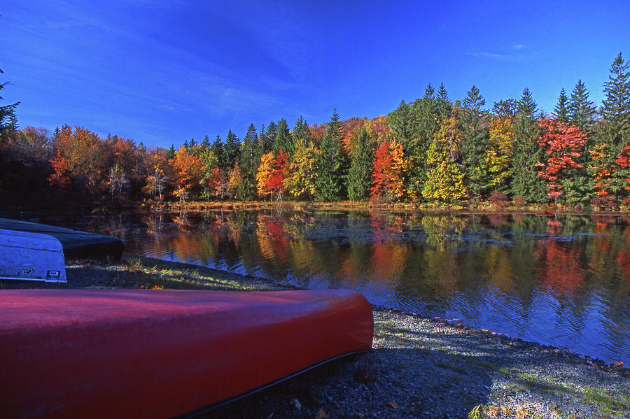 Autumn Promise Land Sp Canoe And Lakde Photograph