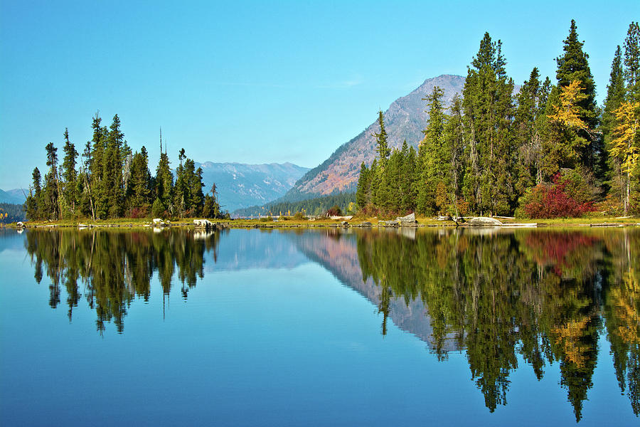 Autumn Reflection, Fish Lake, Wenatchee Photograph by Michel Hersen ...