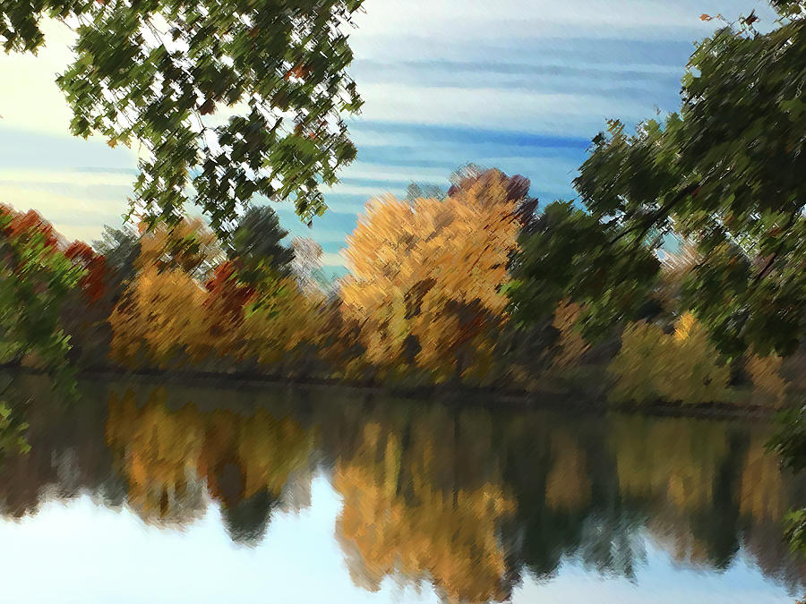 Autumn Reflection Mixed Media by Steve Karol