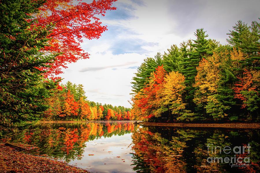 Autumn Reflections - Androscoggin River Photograph by Jan Mulherin