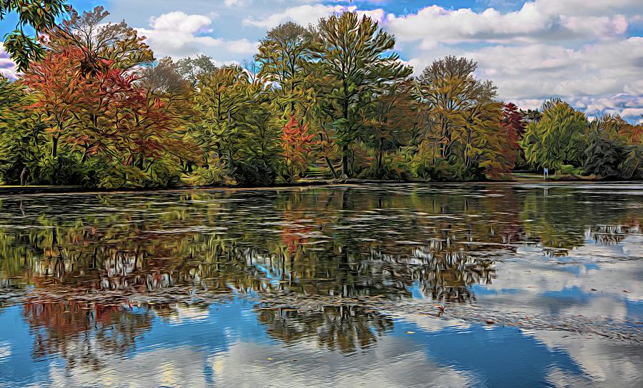 Fall Photograph - Autumn Reflections Lake  NY  by Chuck Kuhn