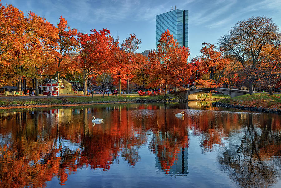 Autumn Reflections on the Charles River Esplanade Photograph by Kristen Wilkinson
