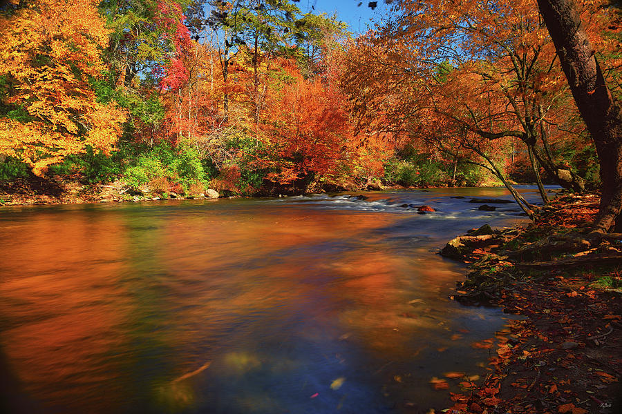Autumn Reflections on the Oconaluftee River Photograph by Greg Norrell