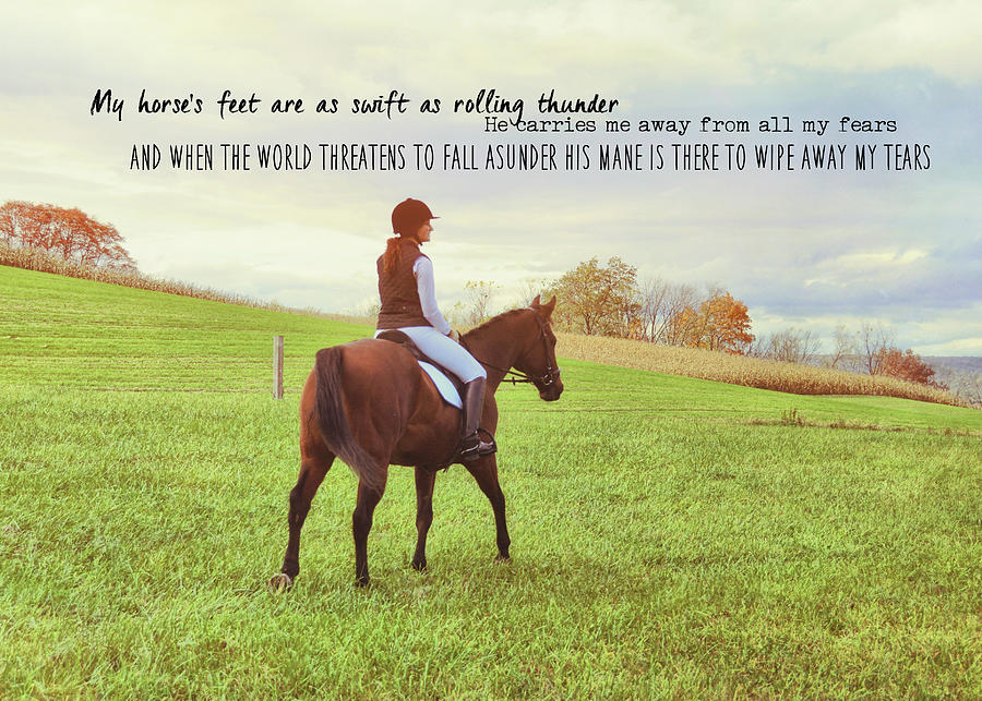 AUTUMN RIDING quote Photograph by JAMART Photography