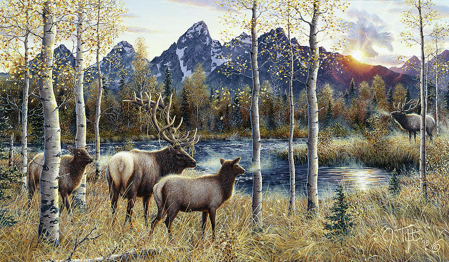 Animal Painting - Autumn Rival by Jeff Tift
