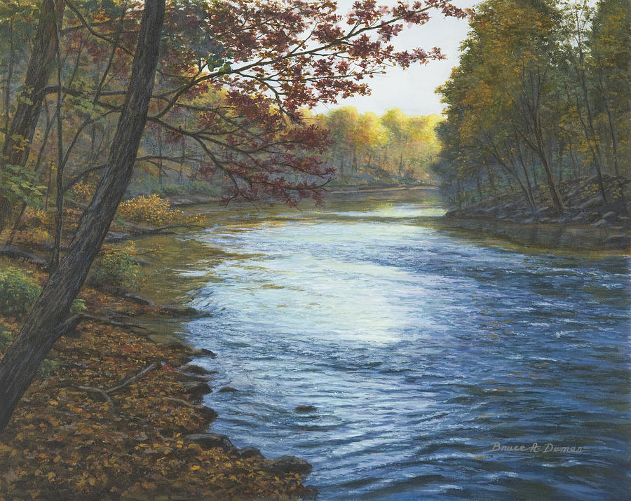Autumn River Painting by Bruce Dumas