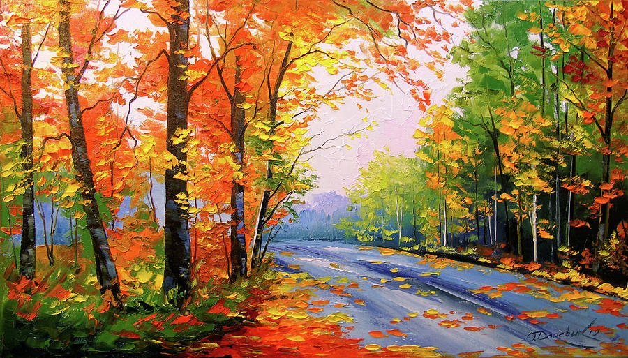 Autumn road Painting by Olha Darchuk - Fine Art America