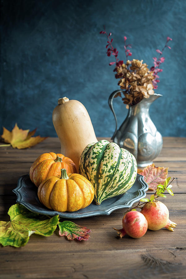 Autumn Scene With Assorted Pumpkins Photograph by Giulia Verdinelli Photography