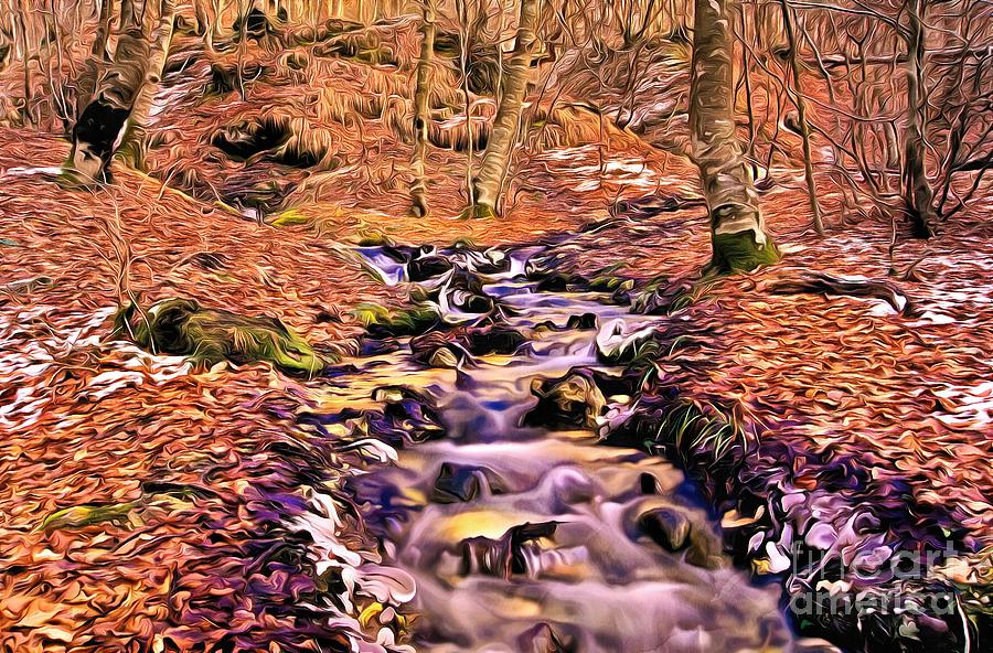 Autumn scenery Painting by George Atsametakis