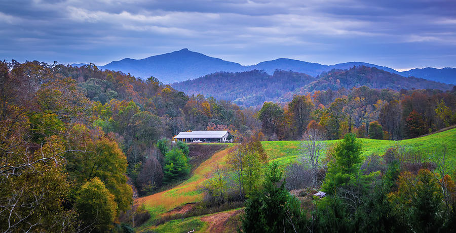 Autumn Season And Sunset Over Boone North Carolina Landscapes Photograph by Alex Grichenko