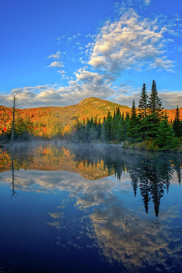 Autumn Sky, Mountain Pond Photograph by Jeff Sinon