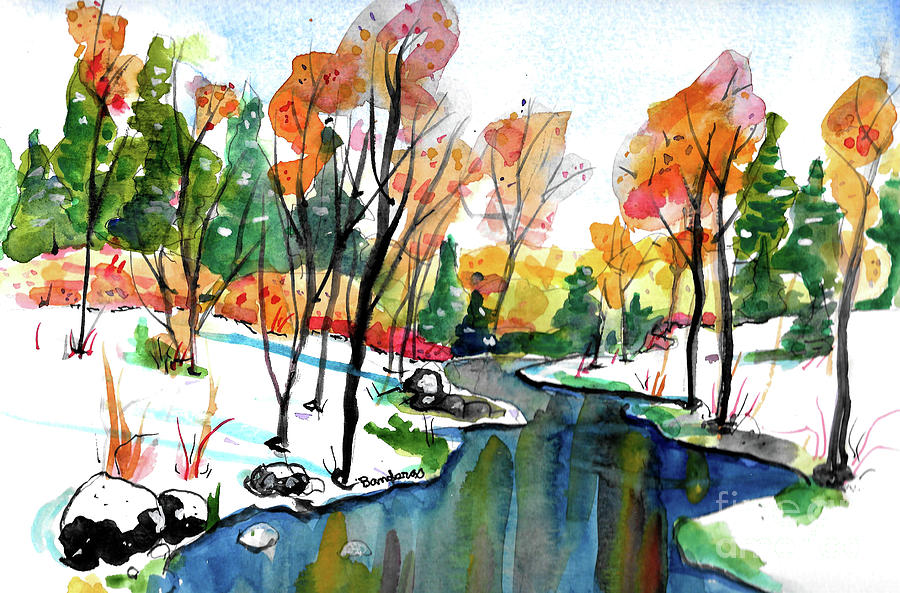 Autumn Snow Painting by Terry Banderas