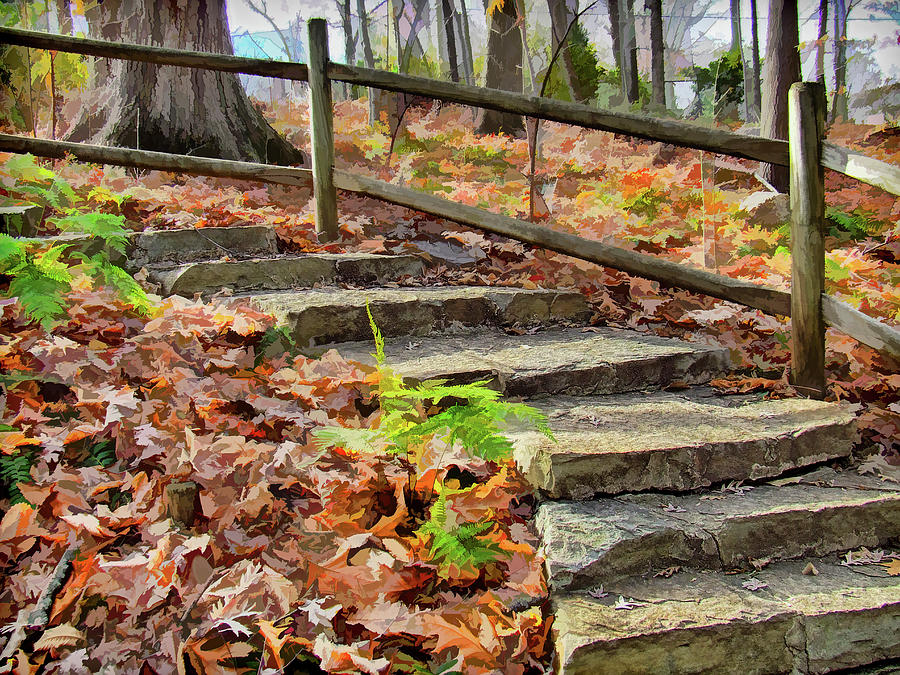 Autumn Steps Painting by Dan Carmichael