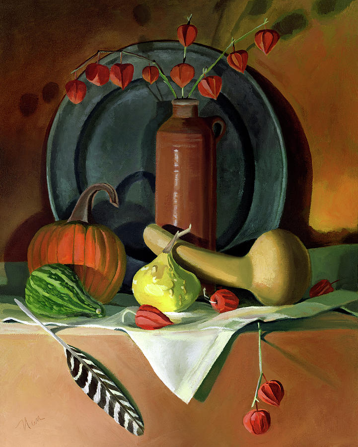 Autumn Still Life Painting by Nancy Griswold