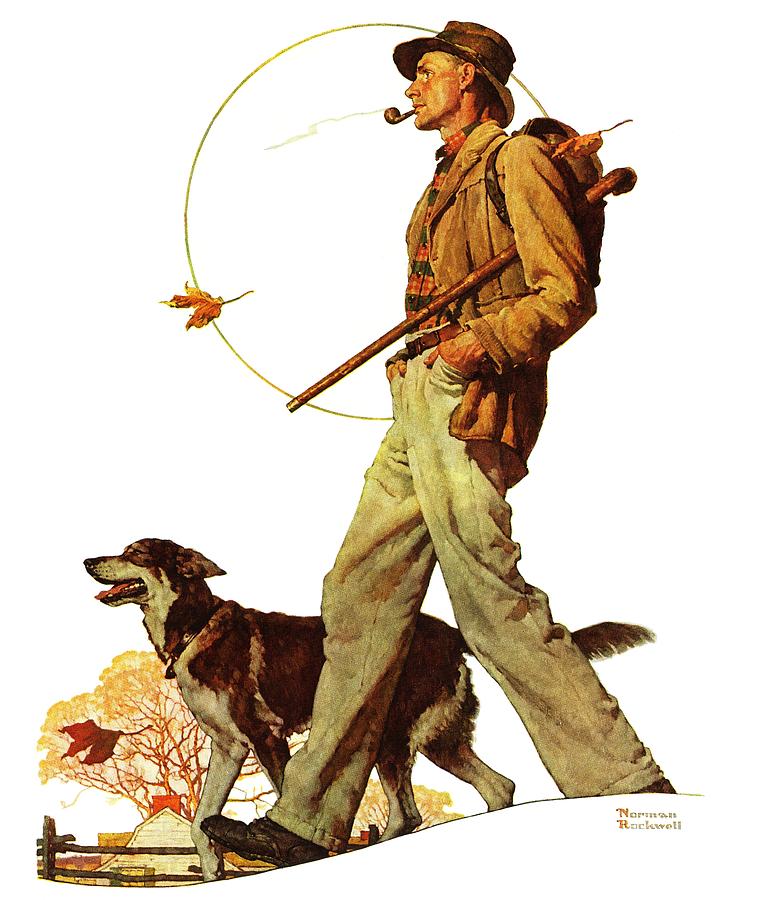 autumn Stroll Painting by Norman Rockwell