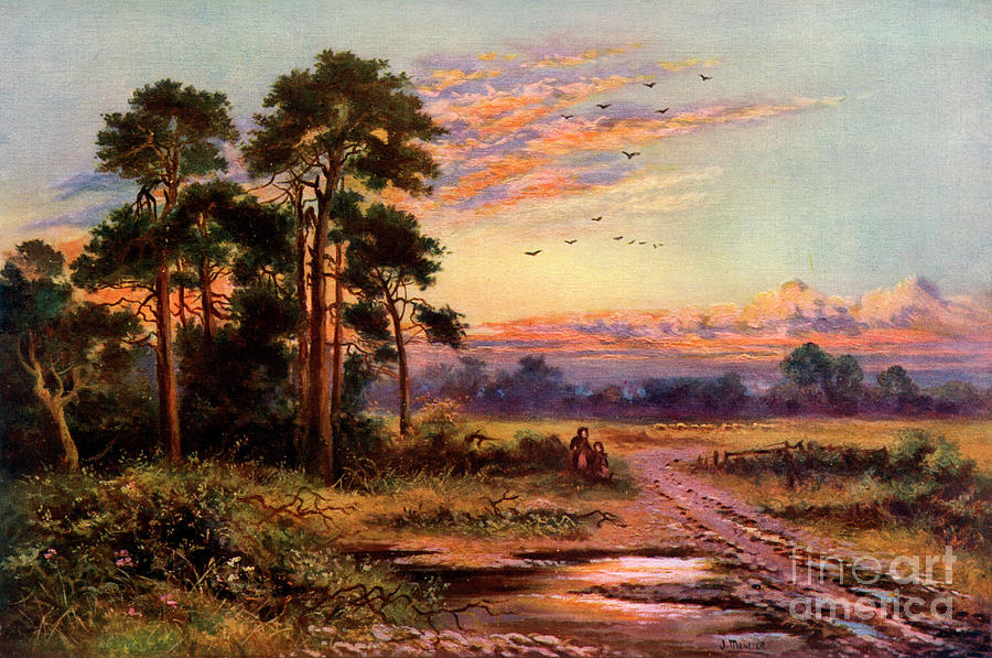 Autumn Sunset, 1911-1912.artist J Drawing by Print Collector
