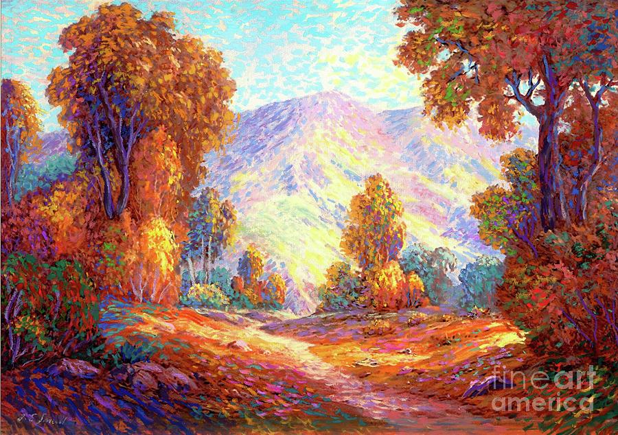 Woodland Painting - Autumn Sunshine by Jane Small Woodland Painting - Autumn Sunshine by Jane Small