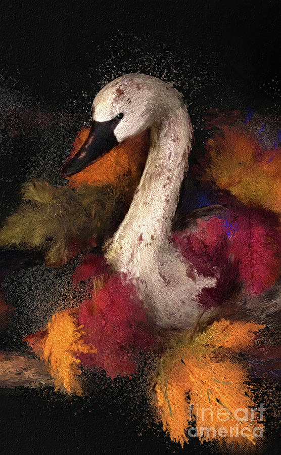 Autumn Swan Vertical by Lois Bryan Autumn Swan Vertical by Lois Bryan