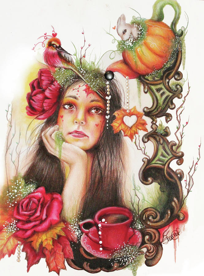 Fall Mixed Media - Autumn Tea - Tea Series by Sheena Pike Art And Illustration