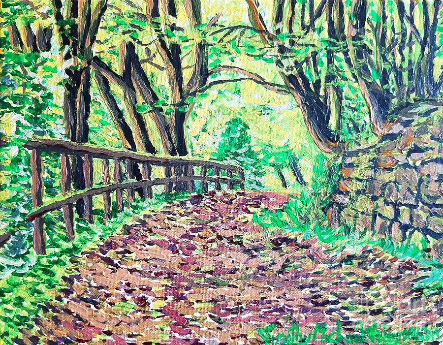Autumn Trail in the Forest  Painting by Timothy Foley