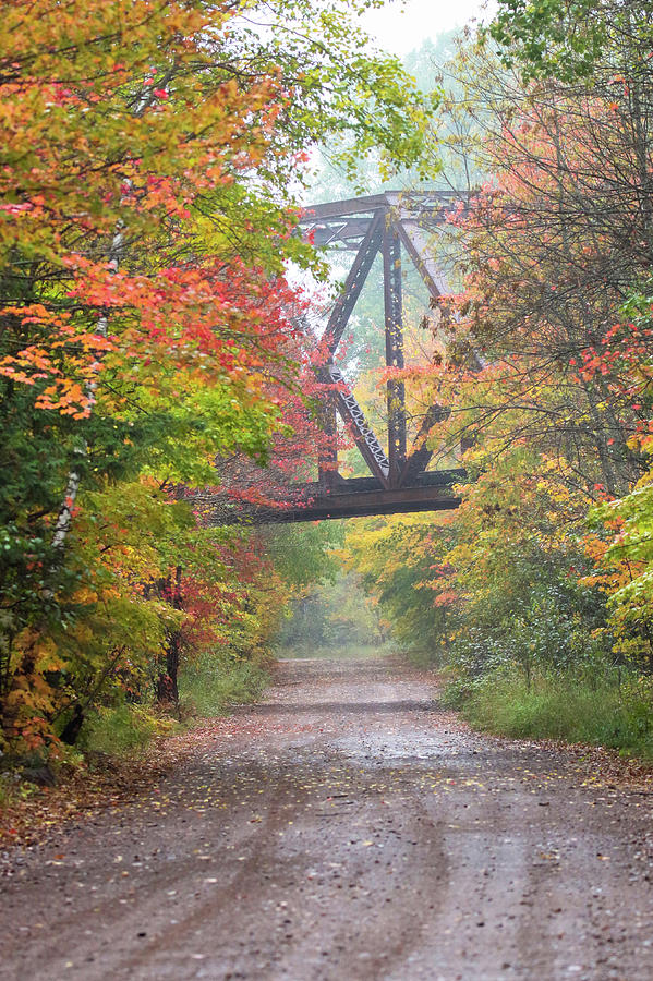 Autumn Train trestle Photograph by Brook Burling