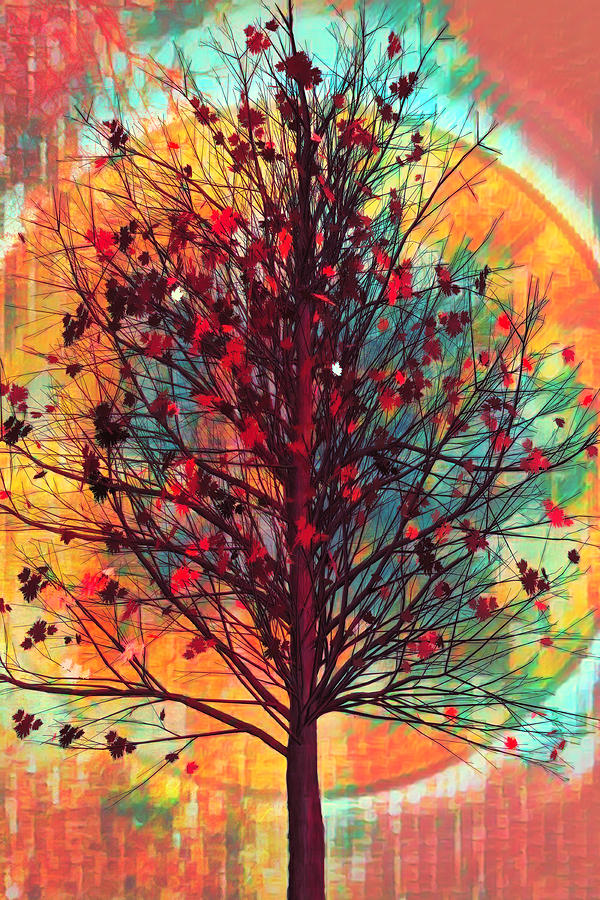 Autumn Tree in African Art Photograph by Debra and Dave Vanderlaan