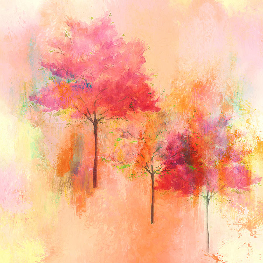 Autumn Tree Wash Digital Art by Terry Davis