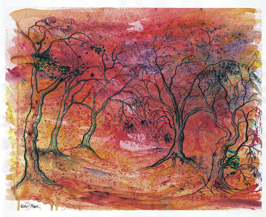 Autumn Trees Painting by Kevin Derek Moore