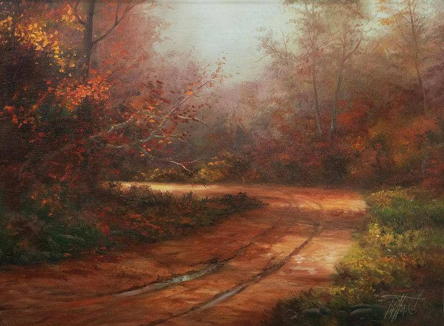 Walking An Autumn Road Painting by Lynne Pittard