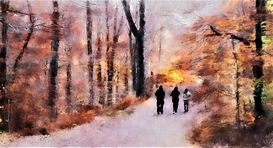 Autumn Walkers Painting by Diane Chandler