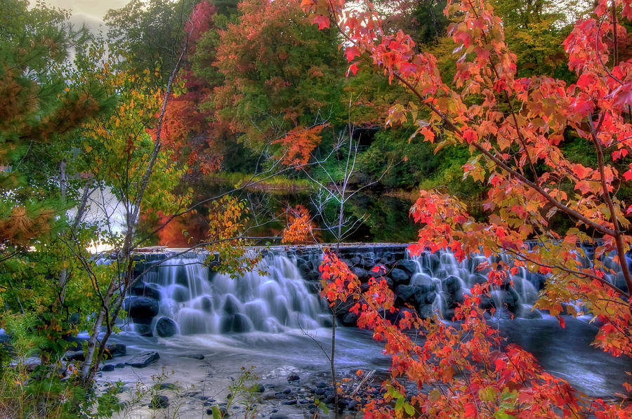 Autumn Waterfall - Peterborough, NH Photograph by Joann Vitali