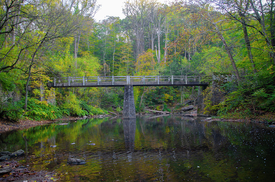 Autumn - Wissahickon Creek at Kitchens Lane Photograph by Bill Cannon