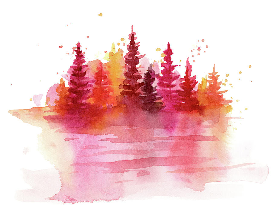 Tree Painting - Autumn Woods by Olga Shvartsur