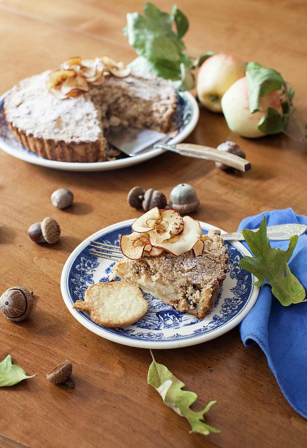 Autumnal Apple And Almond Cake, Sliced Photograph by Yelena Strokin