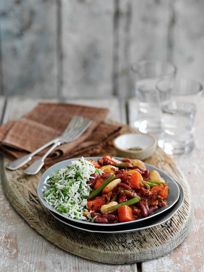 Autumnal Chilli With Pumpkin And Rice Photograph by Gareth Morgans