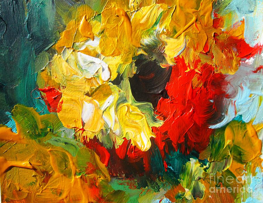 Painting Of Autumnal Floral Oil  Painting by Mary Cahalan Lee - aka PIXI