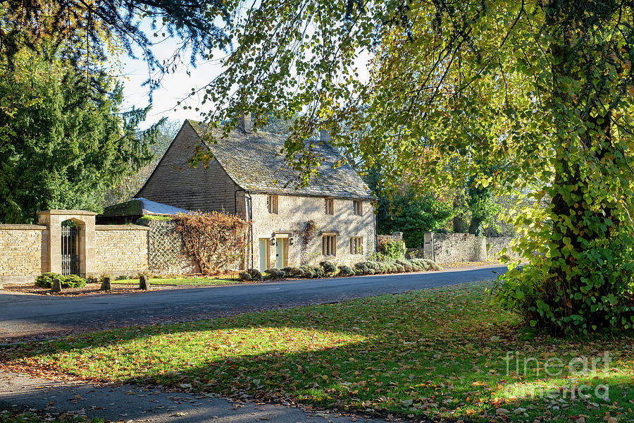 Autumn Cottage in Lower Slaughter Photograph by Tim Gainey