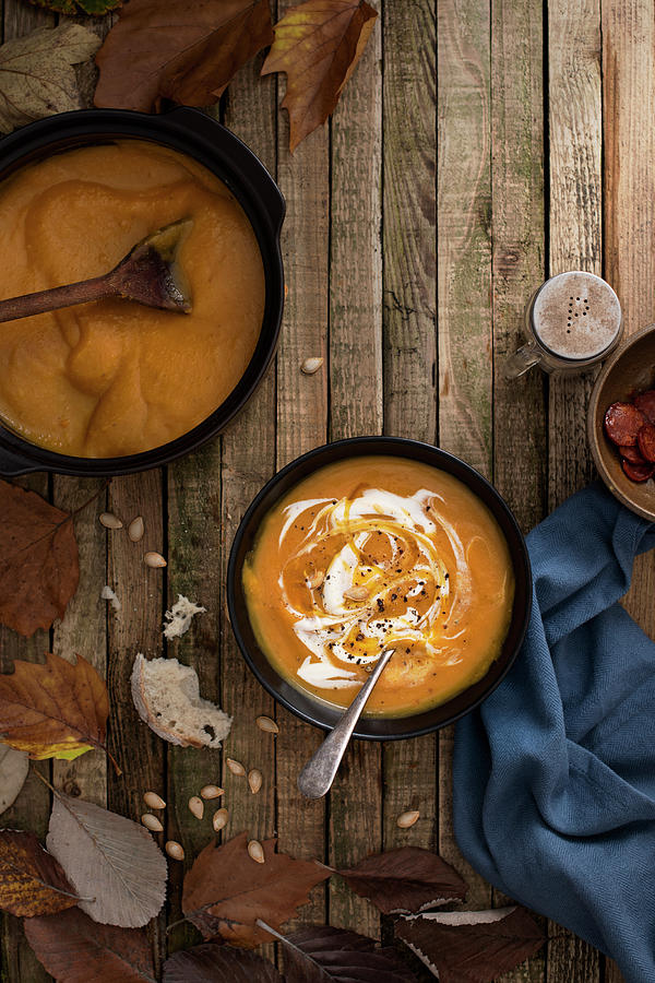 Autumnal Pumkin Soup Photograph by Magdalena Hendey